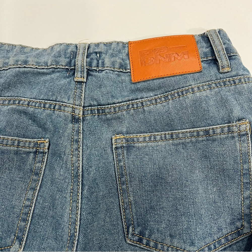 Princess Polly Wide Leg Cargo Jeans US 2 High Rise Light Wash Denim - Picture 6 of 10
